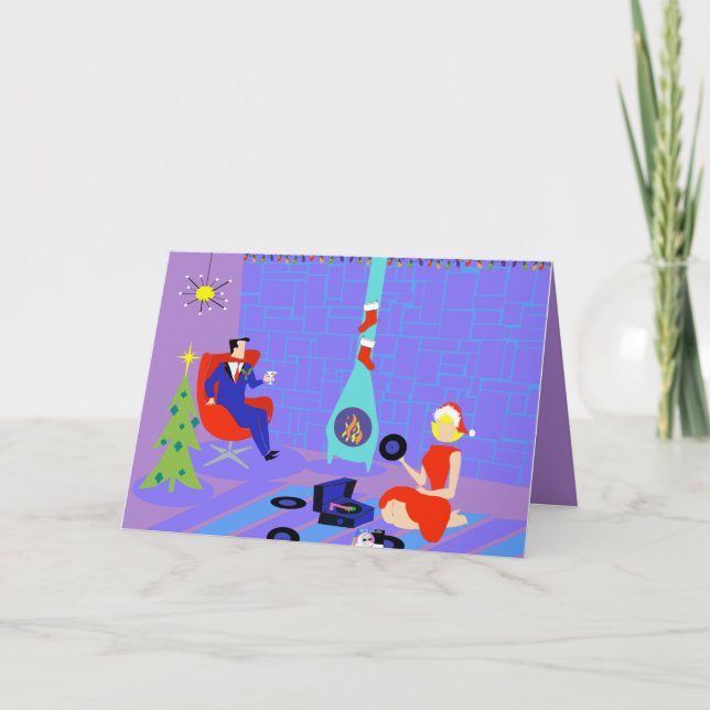 Retro Home for the Holidays Christmas Card (Front)