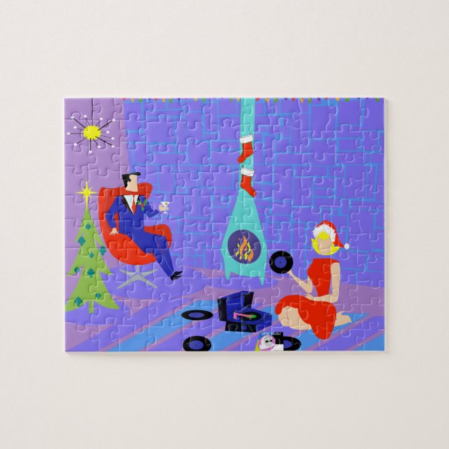 Retro Home for the Holidays Christmas Puzzle (Horizontal)
