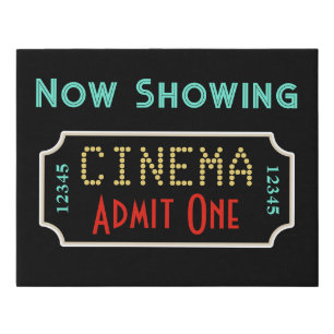 Retro Home Movie Theater Cinema Sign