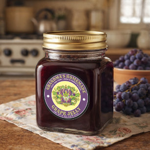 Retro Homemade Grape Jelly Label Template