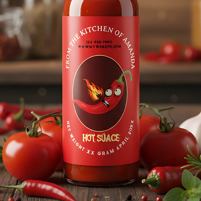 Retro Homemade Hot Sauce Label Template (Creator Uploaded)