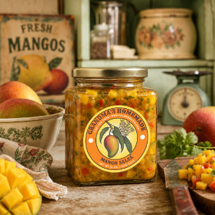 Retro Homemade Mango Salsa Label Template