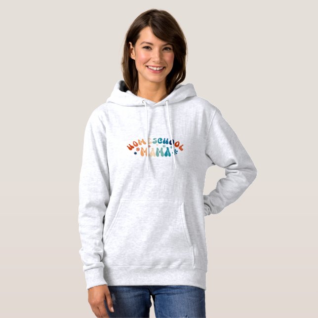Retro Homeschool Mom Mama  Hoodie (Front Full)