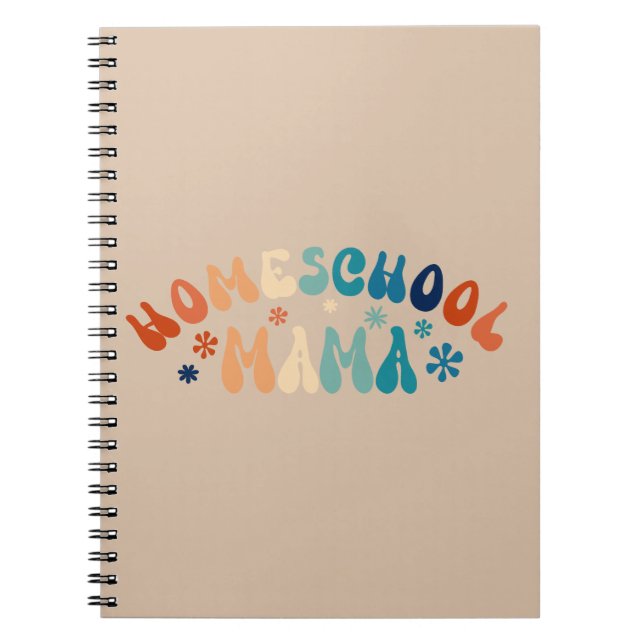 Retro Homeschool Mom Mama   Notebook (Front)