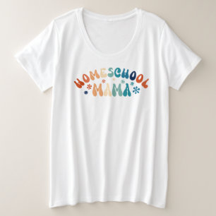 Retro Homeschool Mom Mama Plus Size T-Shirt