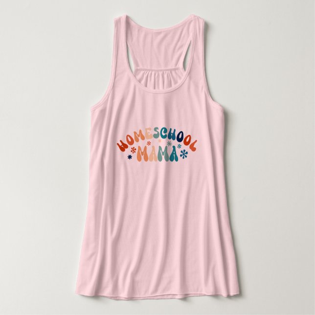 Retro Homeschool Mom Mama  Tank Top (Design Front)