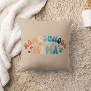 Retro Homeschool Mom Mama Throw Pillow
