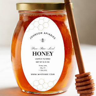 Retro Honey Bee   Organic Honey  Oval Sticker