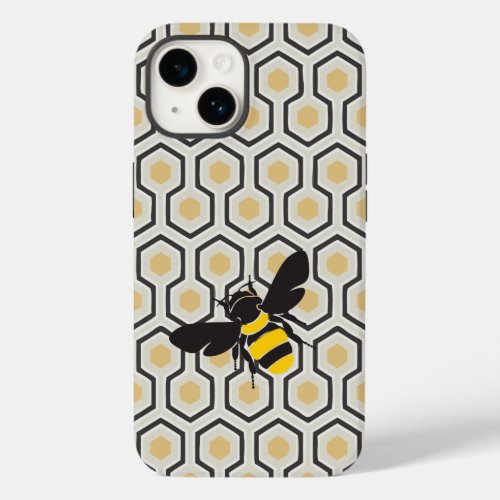 Retro Honeybee and Honeycomb Case_Mate iPhone 14 Case