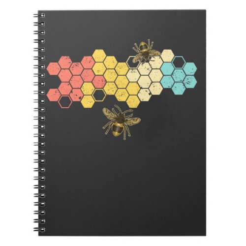 Retro Honeycomb Beekeeper Design for Bee Lover Notebook