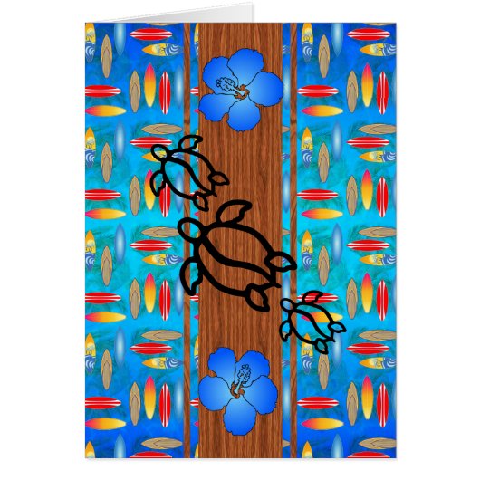 Retro Honu Surfboard Cards (Front)