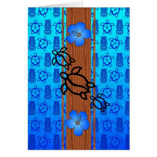 Retro Honu Surfboard Cards (Front)