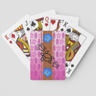 Retro Honu Surfboard Poker Cards