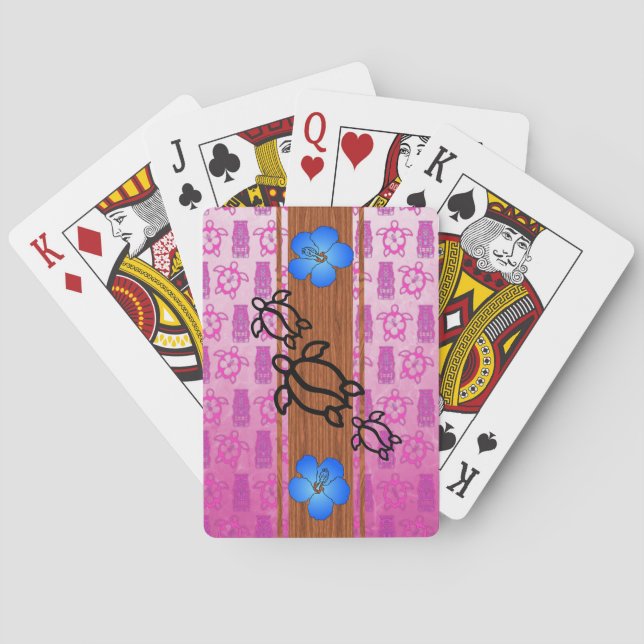 Retro Honu Surfboard Poker Cards (Back)