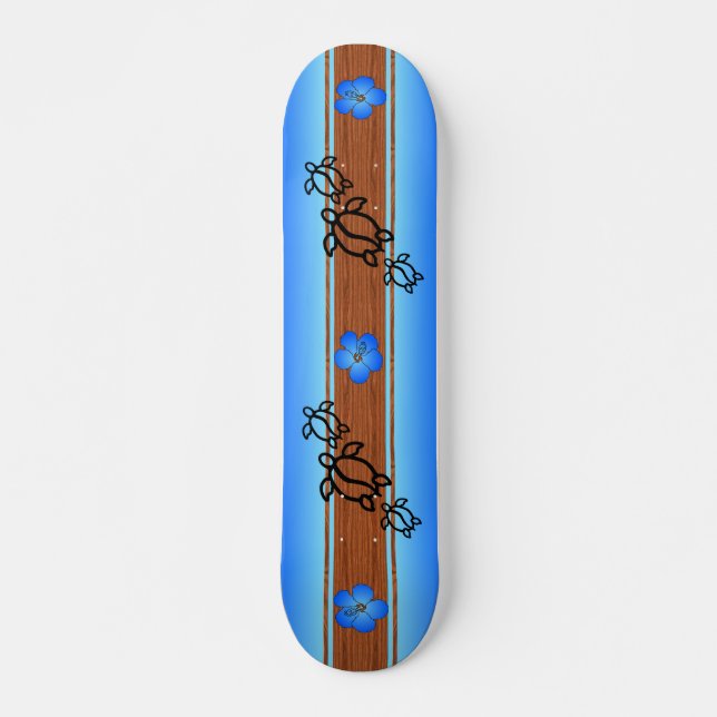 Retro Honu Surfboard Skateboard Deck (Front)