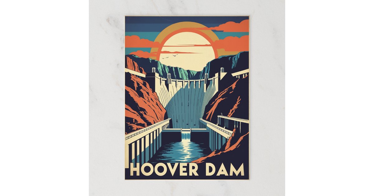 Retro Hoover Dam Engineering Marvel Postcard | Zazzle