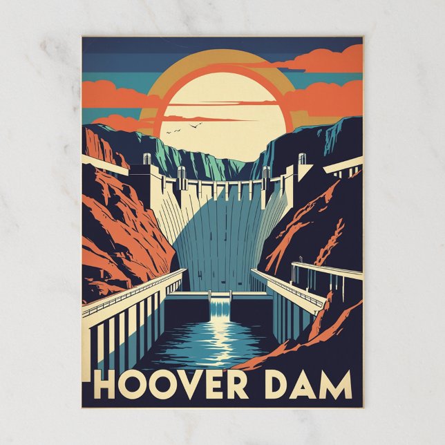 Retro Hoover Dam Engineering Marvel Postcard (Creator Uploaded)