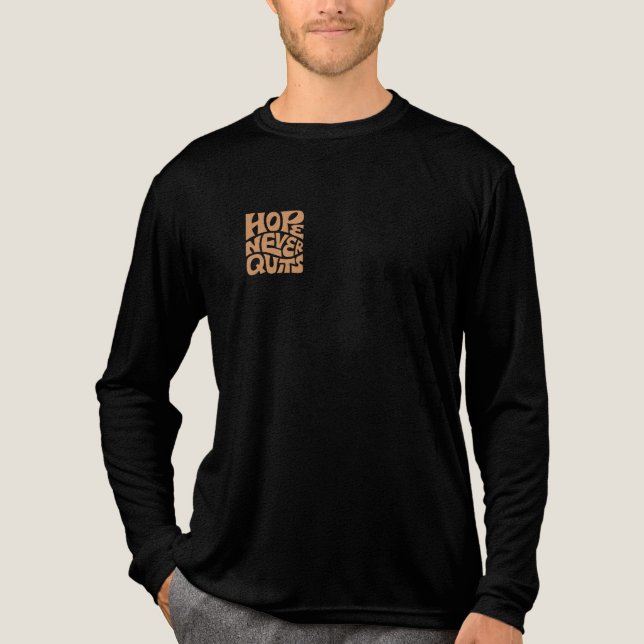 Retro Hope Never Quits Typography T-Shirt Design | Tri-Blend Shirt (Front)