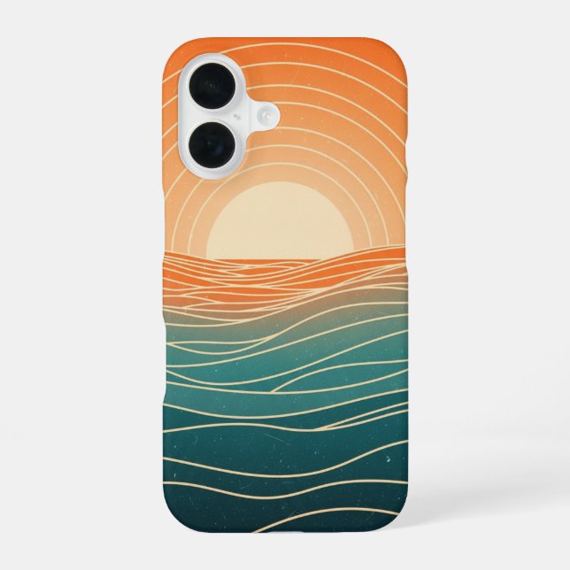 Retro Horizon Ripple iPhone Case (Back)