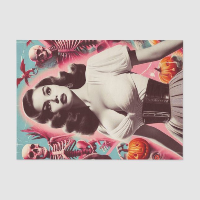 Retro Horror Girl Tissue Paper (Front)