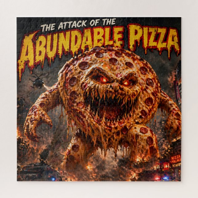 Retro horror monster jigsaw puzzle the attack of t (Vertical)