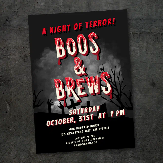 Retro Horror Movie Adult Halloween Party Invite Zazzle