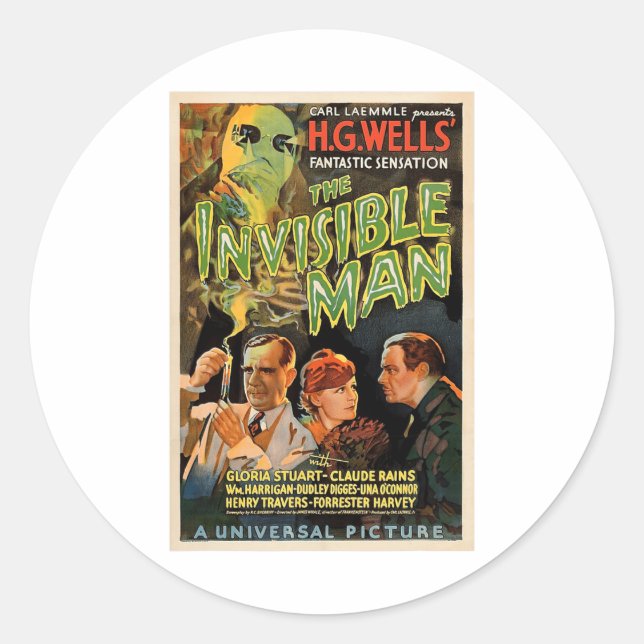 Retro Horror Movie S Monsters Halloween  Classic Round Sticker (Front)