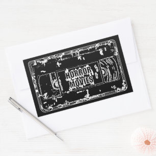 Retro Horror Movies VHS Tape Design Rectangular Sticker