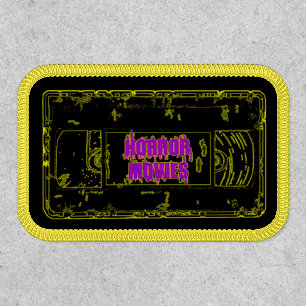 Retro Horror Movies VHS Tape Design Yellow Patch