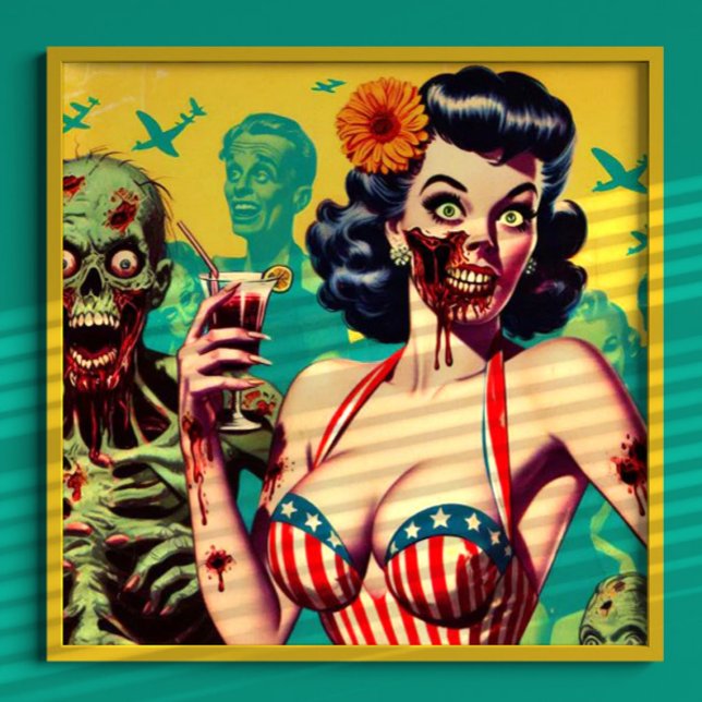 Retro Horror Zombie Pin-up Poster (Creator Uploaded)