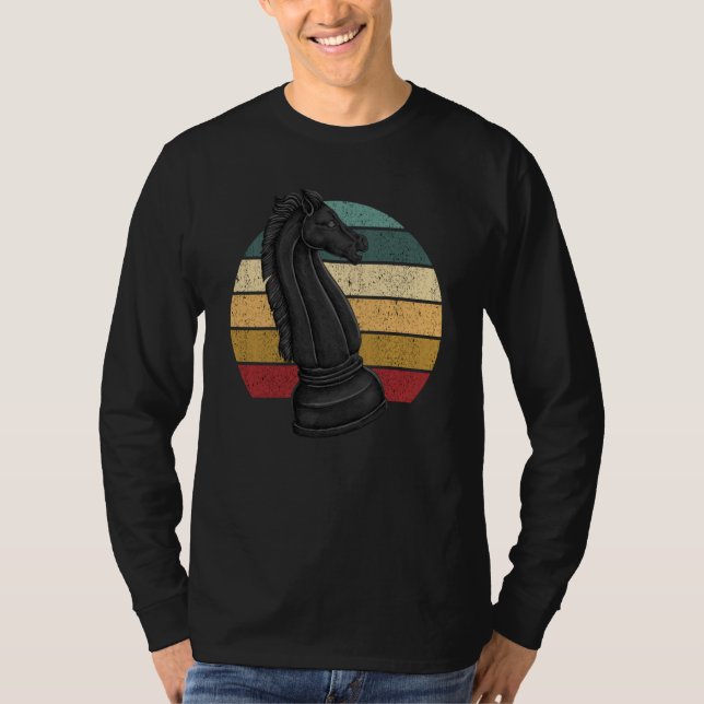 Retro Horse Rook Chess Player Coach Graphic T-Shirt (Front)