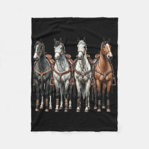 Retro Horse Western Rodeo Cowboy Equestrian Horseb Fleece Blanket