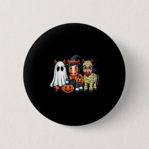Retro Horse Witch Y Halloween Pumpkin Women Men Ki Button