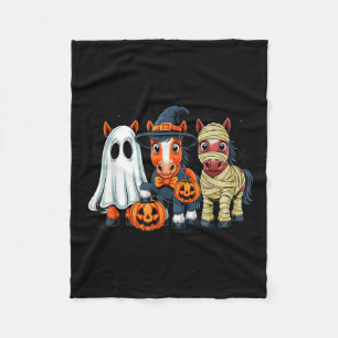 Retro Horse Witch Y Halloween Pumpkin Women Men Ki Fleece Blanket
