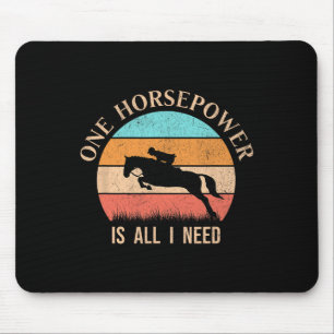 Retro Horseback Riding Girl Funny Horse Rider Vint Mouse Pad