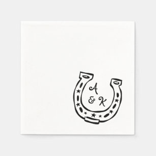 Retro Horseshoe Western Wedding Napkins