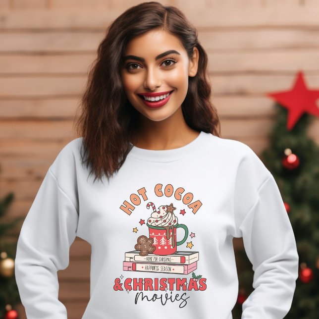 Retro Hot Cocoa and Christmas Movies Sweatshirt (Creator Uploaded)