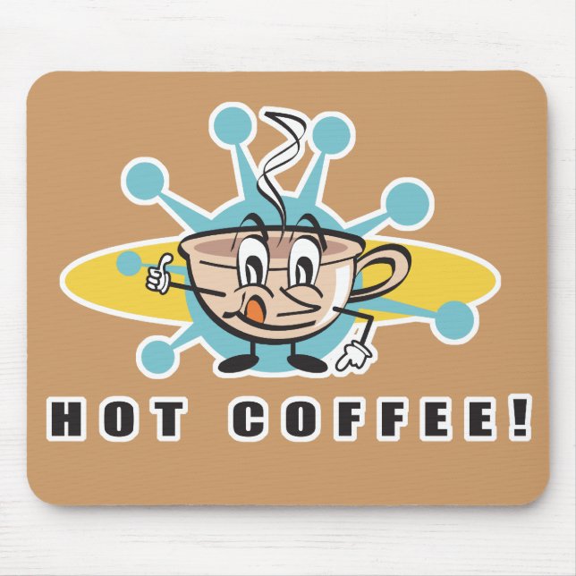 retro hot coffee design mouse pad (Front)