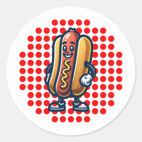 Retro Hot Dog Glizzy Pop Art  Classic Round Sticker