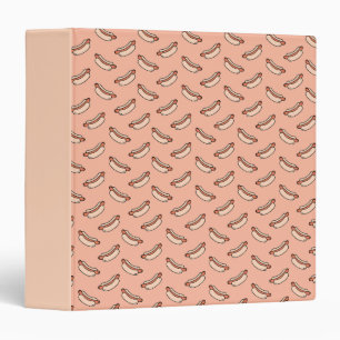 Retro Hot Dog Seamless Pattern 3 Ring Binder