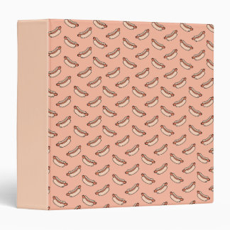 Retro Hot Dog Seamless Pattern 3 Ring Binder