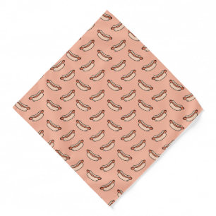Retro Hot Dog Seamless Pattern Bandana