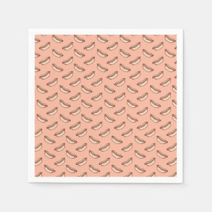 Retro Hot Dog Seamless Pattern Napkins