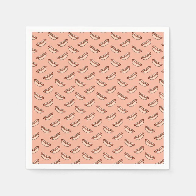 Retro Hot Dog Seamless Pattern Napkins (Front)