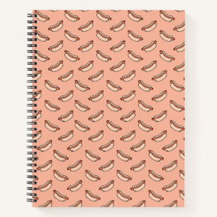 Retro Hot Dog Seamless Pattern Notebook