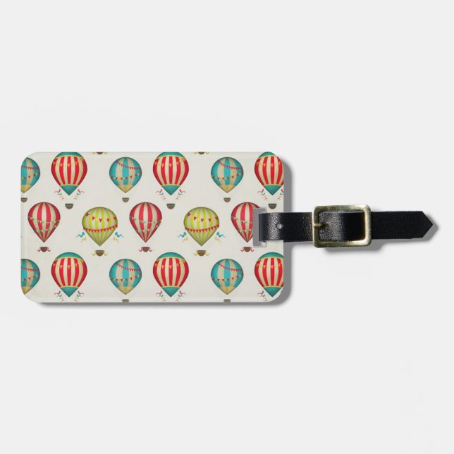Retro Hot Hair Balloons Luggage Tag (Front Horizontal)