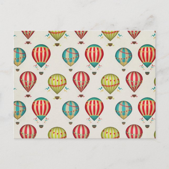 Retro Hot Hair Balloons Postcard (Front)