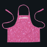 Retro Hot Pink Glitter Sparkle Personalized Name Apron<br><div class="desc">Retro Hot Pink Glitter Sparkle Personalized Name Apron</div>