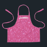 Retro Hot Pink Glitter Sparkle Personalized Name Apron<br><div class="desc">Retro Hot Pink Glitter Sparkle Personalized Name Apron</div>