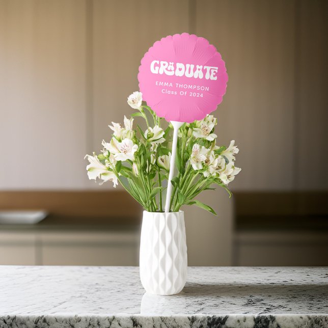 Retro Hot Pink Graduate Class Of 2024 Balloon (Creator Uploaded)